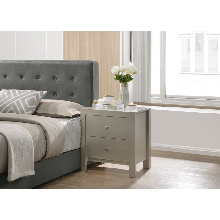 Silver Champagne Noémie 2 - Drawer Nightstand (433MM)