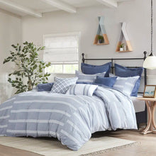 Load image into Gallery viewer, Noble Blue Standard Cotton Comforter Set queen
