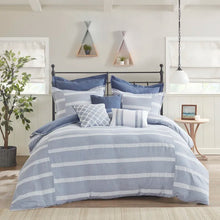 Load image into Gallery viewer, Noble Blue Standard Cotton Comforter Set queen
