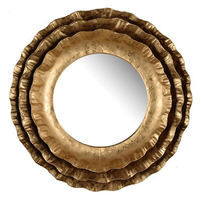 Gold Round Wall Mirror #9433