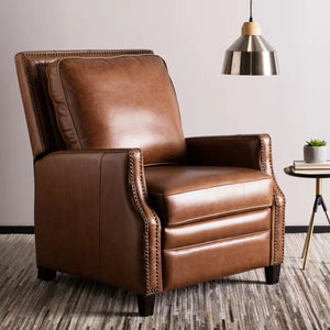 Noletta 30'' Wide Genuine Leather Manual Club Recliner