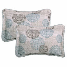 Load image into Gallery viewer, King Quilt + 6 Additional Pieces Nordmeyer Blue/Beige/Brown/Ivory Microfiber Reversible Modern &amp; Contemporary 3 Piece Quilt Set
