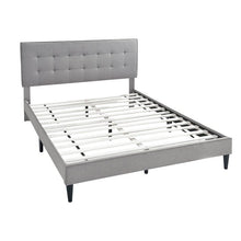 Load image into Gallery viewer, Gray Norland Tufted Upholstered Platform Bed, #6262
