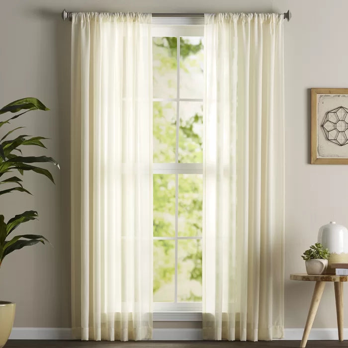 Northey Solid Sheer Rod Pocket Single Curtain Panel, 52