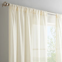 Load image into Gallery viewer, Northey Solid Sheer Rod Pocket Single Curtain Panel, 52&quot;W x 63&quot;L, (Set of 3)
