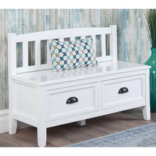 Load image into Gallery viewer, White Northview Wood Drawer Storage Bench
