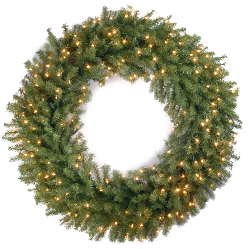 Norwood Fir Lighted PVC Wreath 48