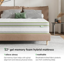 Load image into Gallery viewer, 12&quot; Cooling Medium Hybrid Mattress, King
