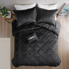 Load image into Gallery viewer, Full/Queen Nussbaum Crushed Velvet Diamond Quilted Comforter Set
