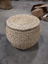 Load image into Gallery viewer, Woven Storage Ottoman Natural - Threshold™ designed with Studio McGee 24&quot; x 24&quot; x 15&quot;
