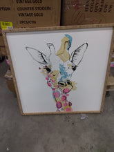 Load image into Gallery viewer, Giraffe Color by Casey Rogers - Picture Frame Graphic Art on Wood 30" x 30" x 1"
