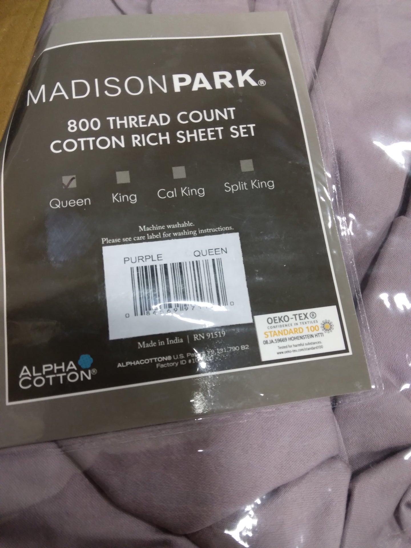 800 Thread Count Cotton Blend Sateen Sheet Set, Queen
