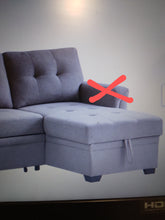 Load image into Gallery viewer, 86&quot; Lucca Light Gray Linen Reversible Sleeper Sectional Sofa with Storage Chaise
