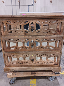 3 Drawer Brown Mango Wood Console
