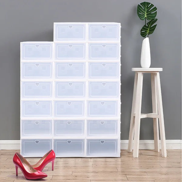 OUKANING 20 Shoe Box Storage Shoe Storage Universal Large Stacking Box (Set of 20)