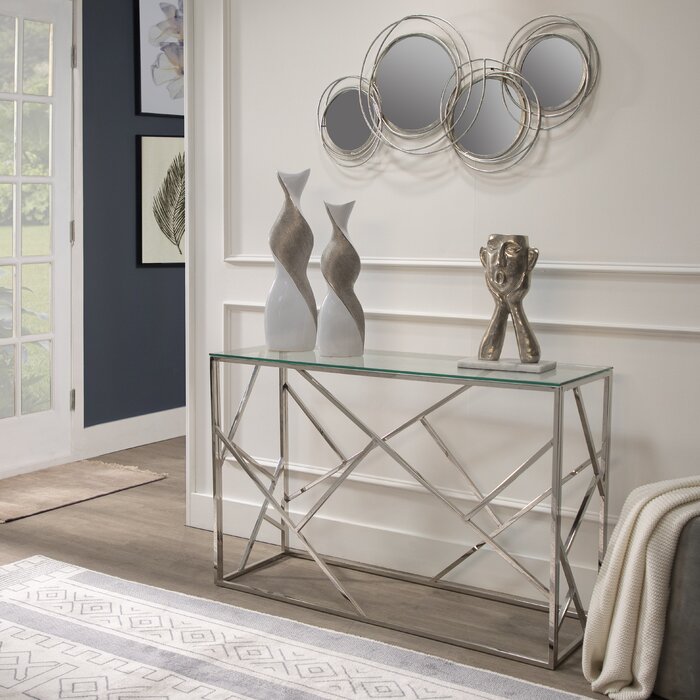 SIlver O'Connor Looped 4 Circle Modern Accent Mirror ( AP630 )
