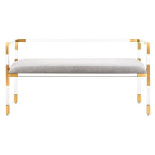 Load image into Gallery viewer, O&#39;Hara Upholstered Bench Gray Velvet(2597RR)
