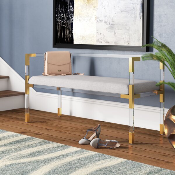 O'Hara Upholstered Bench Gray Velvet(2597RR)