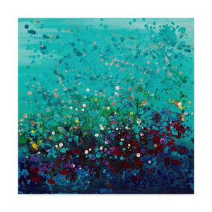 18" H x 18" W x 2" D Blue 'Ocean Break' Acrylic Painting Print on Wrapped Canvas MRM2204