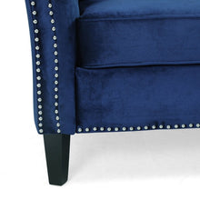 Load image into Gallery viewer, Blue Odessa Contemporary Velvet Sofa (353MM)
