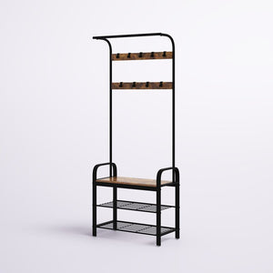 Odysseus 28.3'' Wide Hall Tree with Bench and Shoe Storage