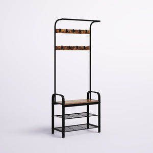 Odysseus 28.3'' Wide Hall Tree with Bench and Shoe Storage