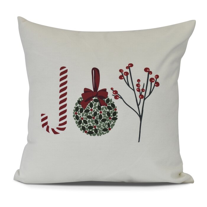 White Oh Joy! Euro Square Pillow Cover & Insert #ND1017