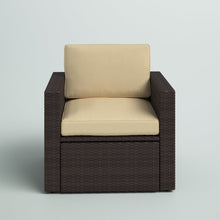 Load image into Gallery viewer, Sand Okamoto Outdoor Wicker Deep Seating Patio Chair with Cushions
