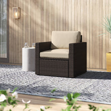Load image into Gallery viewer, Sand Okamoto Outdoor Wicker Deep Seating Patio Chair with Cushions
