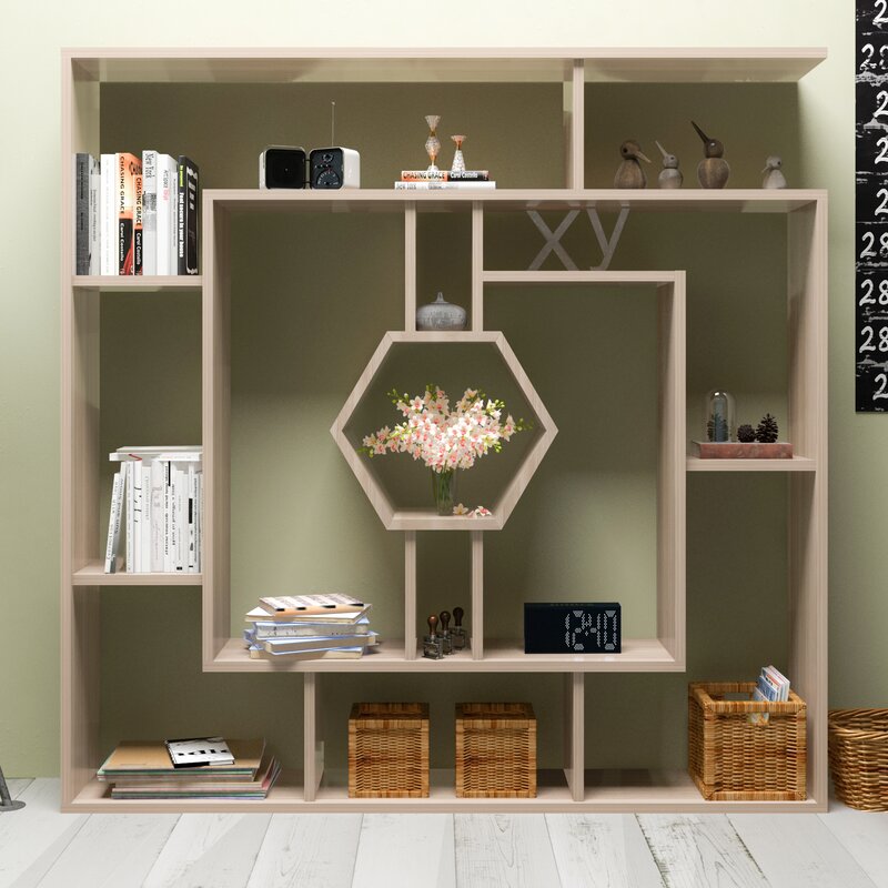 Okane 52'' H x 52'' W Geometric Bookcase