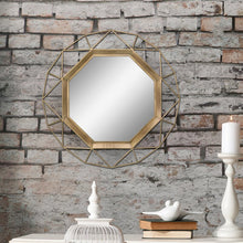 Load image into Gallery viewer, Okeefe Geometric Metal Frame Hanging Accent Mirror with Mounting Brackets 4829RR
