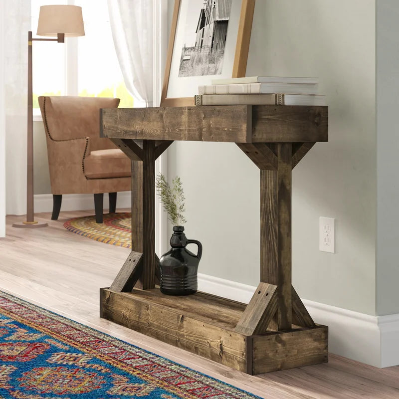 Dark Walnut Oleary Solid Wood Console Table