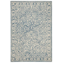 Load image into Gallery viewer, Olivier Handmade Tufted Wool Blue/Ivory Rug, 2 x 3
