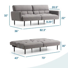 Load image into Gallery viewer, Ollie Futon Sofa Bed with Box Tufting
