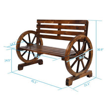 Load image into Gallery viewer, Olmstead Patio Wagon Wheel Wooden Park Bench 2983AH
