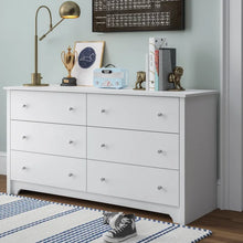Load image into Gallery viewer, White Olympia 6 Drawer 59.25&#39;&#39; W Double Dresser
