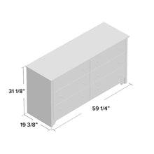 Load image into Gallery viewer, White Olympia 6 Drawer 59.25&#39;&#39; W Double Dresser
