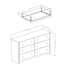 Load image into Gallery viewer, White Olympia 6 Drawer 59.25&#39;&#39; W Double Dresser
