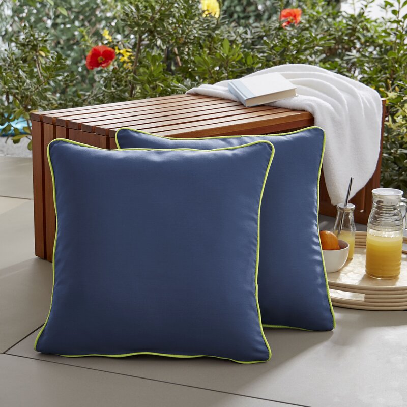 Ona Outdoor Square Pillow Cover and Insert (Set of 2) EC1306