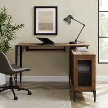 Load image into Gallery viewer, Rustic Oak Onamia L-Shape Desk
