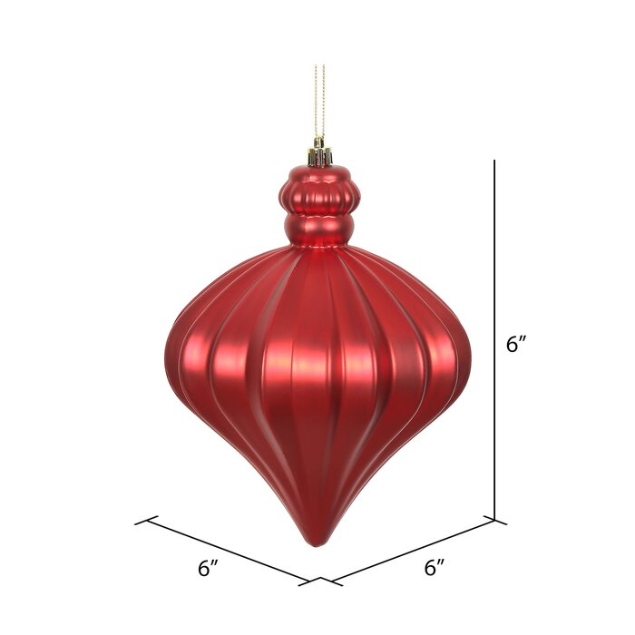 Onion Drop Finial Red Ornament - Set of 4 (1544ND)
