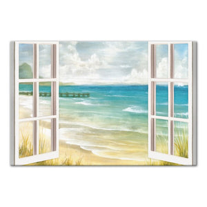 12" H x 18" W Open Windows To Beach Paradise Print on Canvas