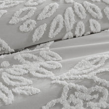 Load image into Gallery viewer, Full/Queen Duvet Cover + 2 Shams Gray/White Opera 3 Piece Tufted Cotton Duvet Cover Set SB1981
