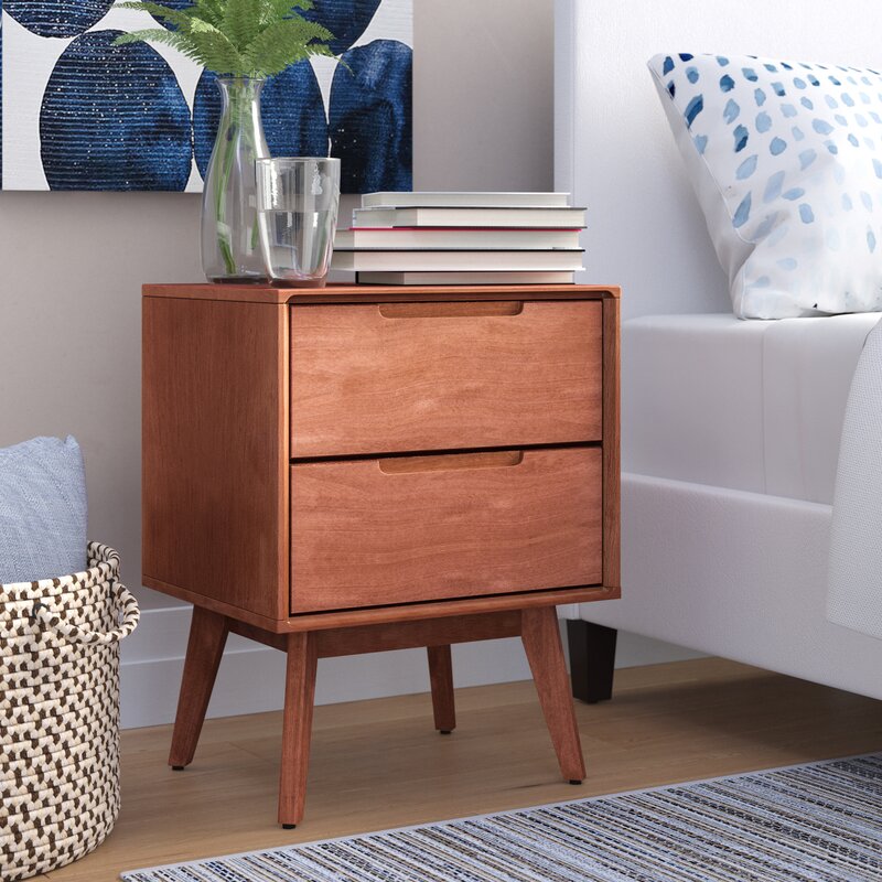Ormond 2 - Drawer Solid Wood Nightstand in Walnut 1444AH