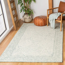 Load image into Gallery viewer, Oscar Oriental Handmade Tufted Wool Area Rug in Green/Blue, Rectangle 6&#39; x 9&#39;
