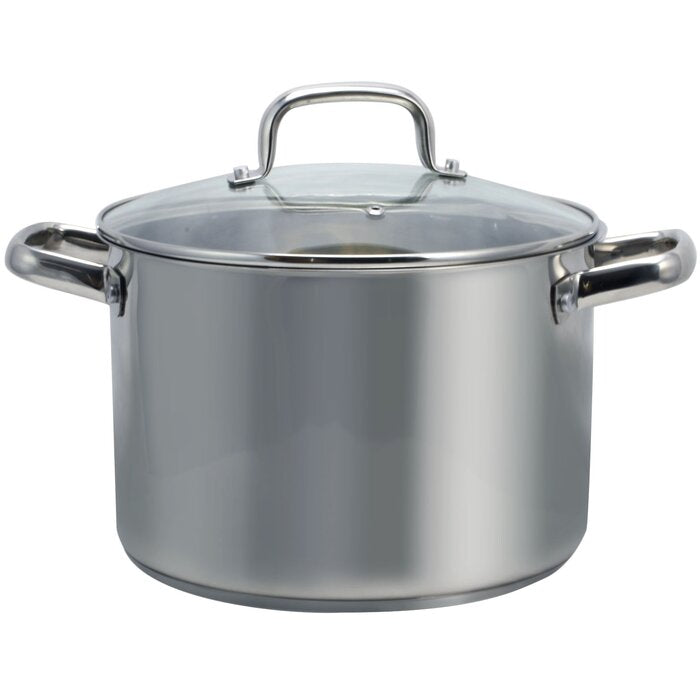 Non-Stick Stainless Steel Stock Pot with Lid, 8 qt.
