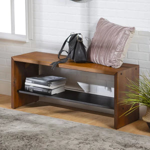 Amber Osterhoudt Solid Wood Shelves Storage Bench