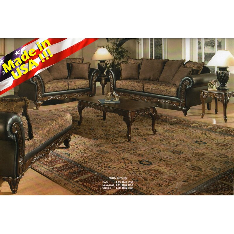 Oswego 2 Piece Living Room Set Brown