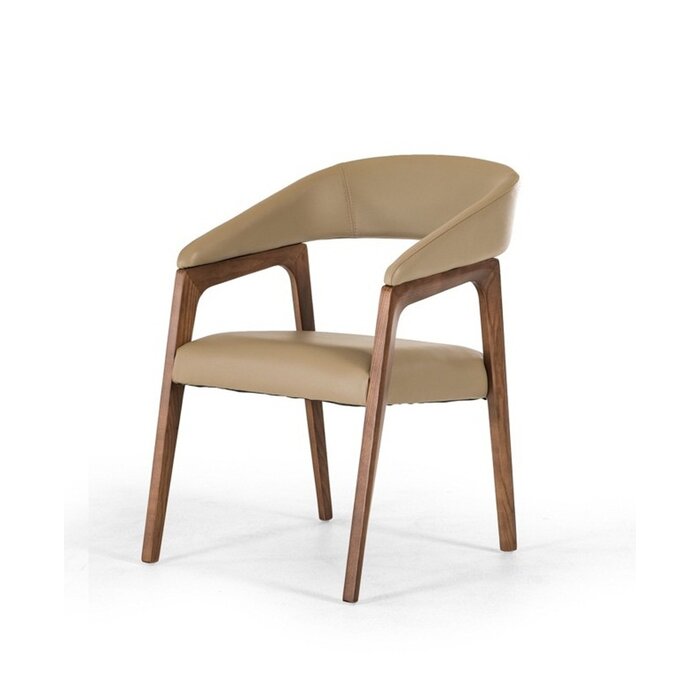 Otis Upholstered Wingback Arm Chair in Taupe