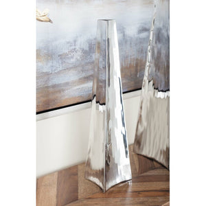 15" H x 4" W x 4" D Ousmane Silver 21'' Stainless Steel Floor Vase (Set of 2) MRM3050